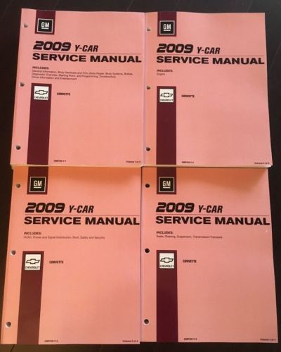 2009 corvette service manual set vol. 1-4