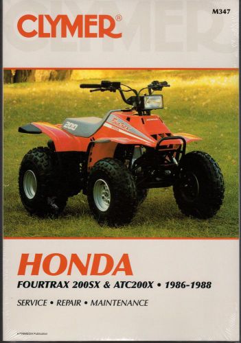 1986-1988 clymer honda atv fourtrax 200sx &amp; atc200x service manual m347  (812)