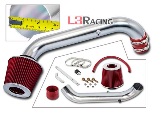 96-00 honda civic cx dx lx l4 ej ek em air intake kit +red filter