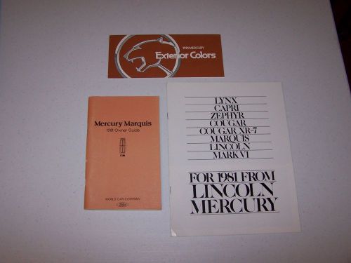 1981 mercury marquis owners manual &amp; dealer sales brochure lot