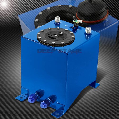 2.5 gallon light blue coated aluminum gas fuel cell tank/2"sump+level sender