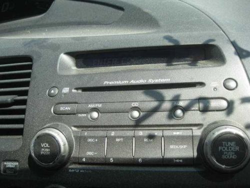 Radio stereo audio am fm 6 disc cd xm 09 10 11 honda civic 171244