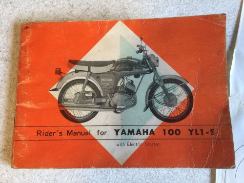 Vintage rider&#039;s manual for yamaha 100 yl1-e w/ electric start
