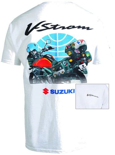 Suzuki vstrom travel t-shirt in white - size xx-large - brand new