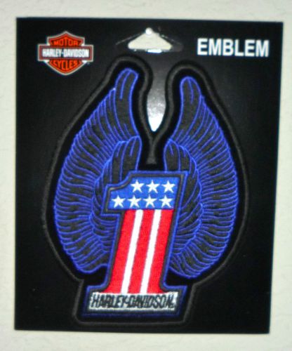 Motorcycle patches genuine harley-davidson® victorious #1 rwb medium patch