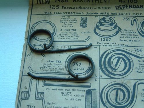 Pair 1928 1929 1930 1931 ford outside handle springs 752