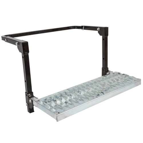 Vehicle roof or truck bed cargo access portable folding wheel step platform pws