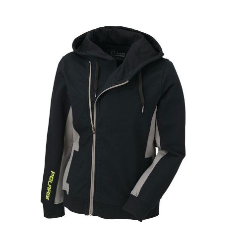 Oem polaris womens black asymmetrical hoodie hoody sweatshirt size xs-3x