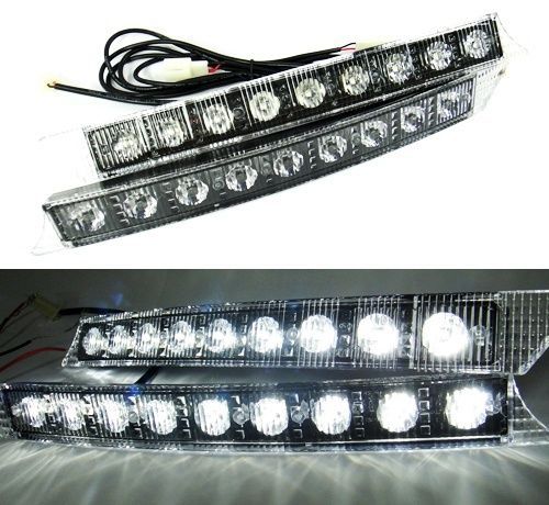 Drl 9 high power led daytime running light parking fog lamp kit white audi style