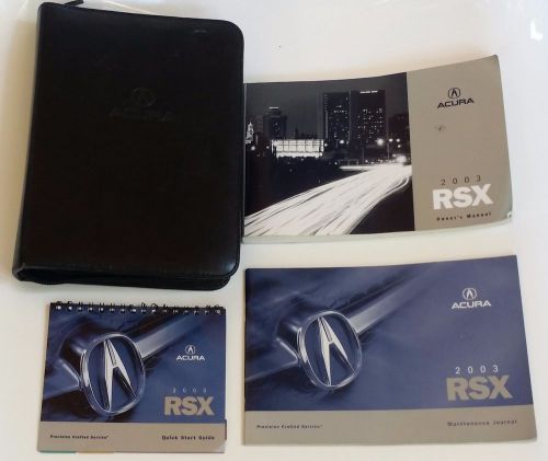 2003 acura rsx type-s owners manual &amp; leather case complete set booklets guide