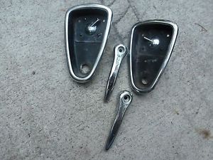 Pair vintage mg midget interior chrome door handles latches oem