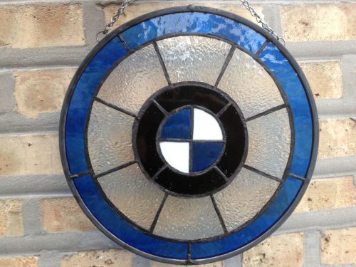 Bmw logo 12" dia suncatcher m3 m6 x8 m10 z4 stained glass art great gift