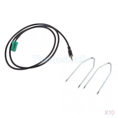 10x aux input lead 3.5mm jack in ipod mp3 adaptor for renault clio megane 05-12