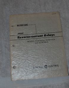 Vintage g.e. aircraft reverse-current relays instructions models 3gtr