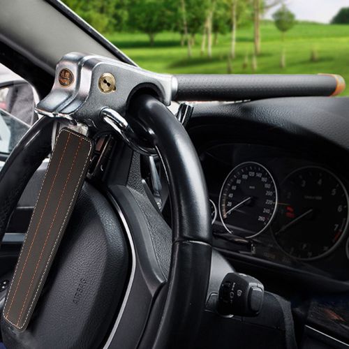 Hot auto car top mount steering wheel safety airbag lock 2 key anti theft device