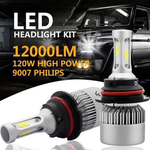 Philips cob 9007 hb5 120w 12000lm led headlight kit hi/lo power bulbs 6500k cool