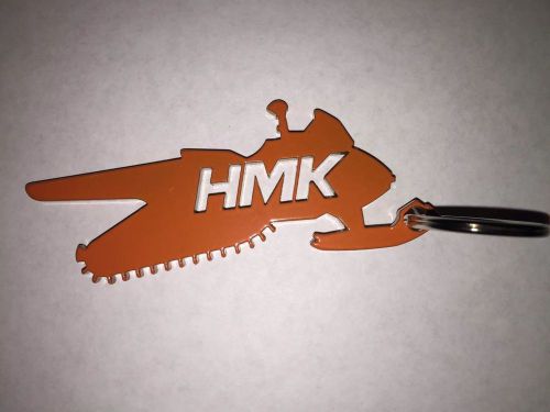 New hmk snowmobile keychain orange arctic cat polaris ski doo snowmobiling