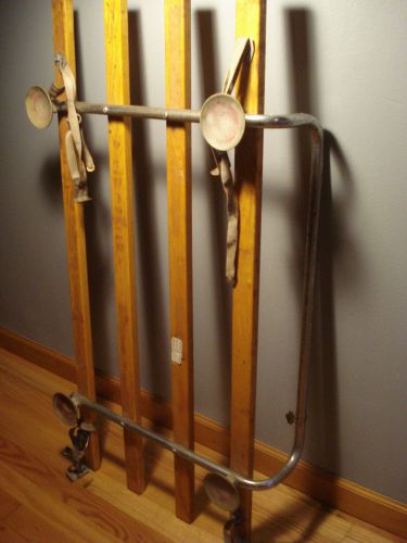 Vintage wood luggage trunk rack