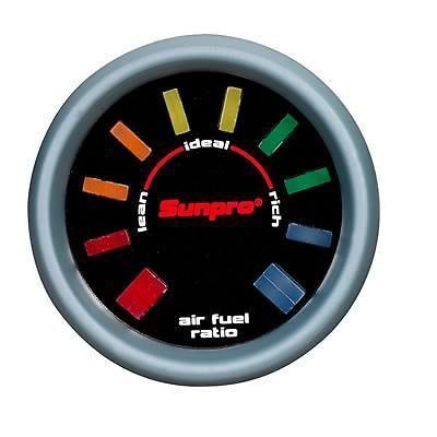 Sunpro sun pro gauge air fuel ratio meter 2-1/16&#034;  black face led sport st new
