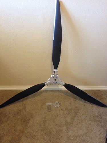 Warp drive 66 inch 3 blade propeller with rotax hub tapered blade nickle no res