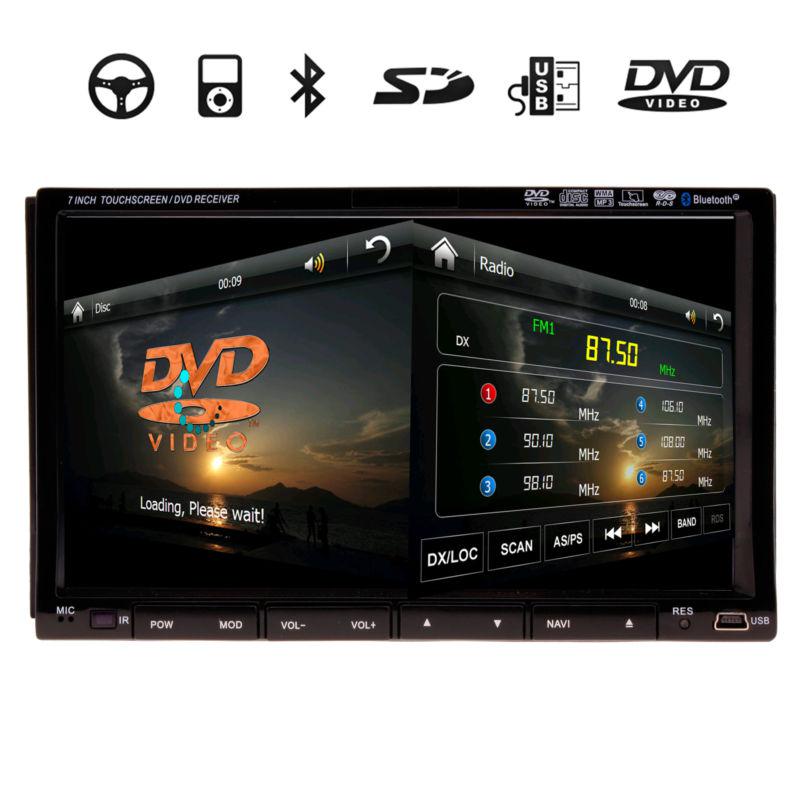 2 din 7" car dvd player 3d menu gps navi touch screen ipod bluetooth usb/sd