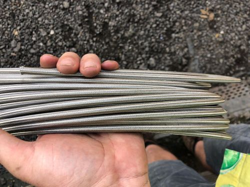 1 meter stainless steel braided brake clutch reinforced lined hose an3 3mm 1/8"