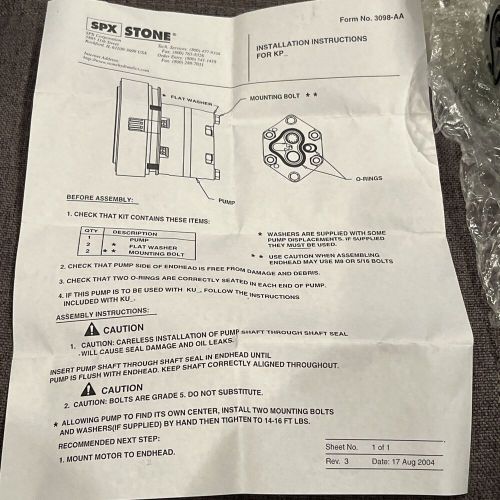 Curtis 1TBM13 Stone SPX Gear Pump Assembly Hydraulic Snow Plow BRAND NEW, US $165.76, image 4