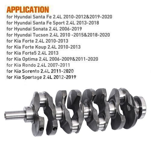 Engine crankshaft + connecting rods + bearings for hyundai kia sonata santa 2.4l
