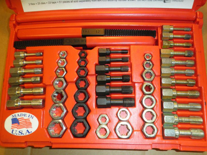 Matco tools tr51k thread restoring  51 piece tap, die and file kit used