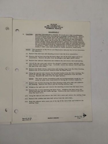 Dunlop Mk3 Hydraulic Brake Control Valve Part No AC66867 Overhaul Illust. Parts, US $19.95, image 7