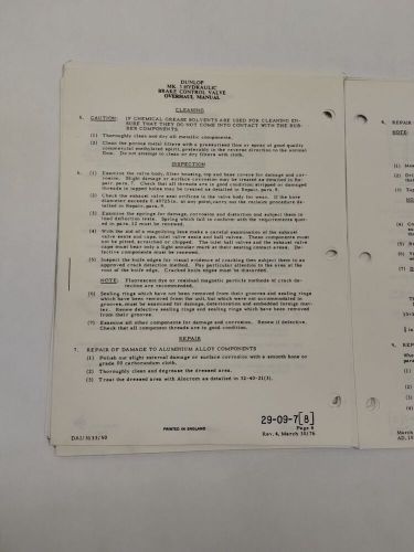 Dunlop Mk3 Hydraulic Brake Control Valve Part No AC66867 Overhaul Illust. Parts, US $19.95, image 8