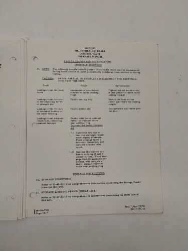 Dunlop Mk3 Hydraulic Brake Control Valve Part No AC66867 Overhaul Illust. Parts, US $19.95, image 12