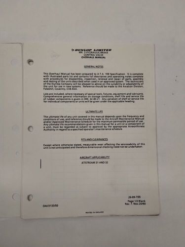 Dunlop Mk3 Hydraulic Brake Control Valve Part No AC66867 Overhaul Illust. Parts, US $19.95, image 19