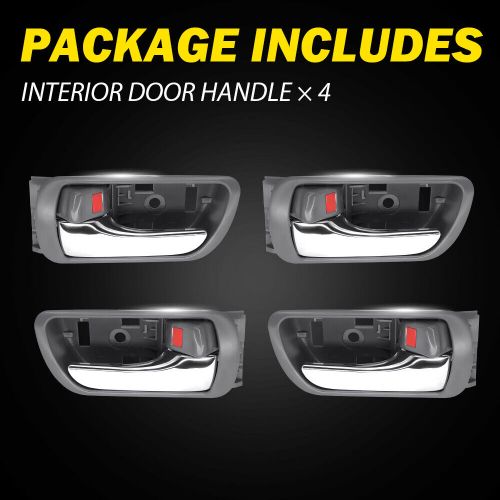 4Pcs Door Handle Inside Gray Chrome Left & Right Set for 2002-2006 Toyota Camry, US $24.99, image 5