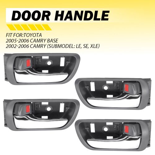 4Pcs Door Handle Inside Gray Chrome Left & Right Set for 2002-2006 Toyota Camry, US $24.99, image 6