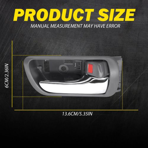 4Pcs Door Handle Inside Gray Chrome Left & Right Set for 2002-2006 Toyota Camry, US $24.99, image 9