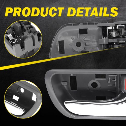 4Pcs Door Handle Inside Gray Chrome Left & Right Set for 2002-2006 Toyota Camry, US $24.99, image 12