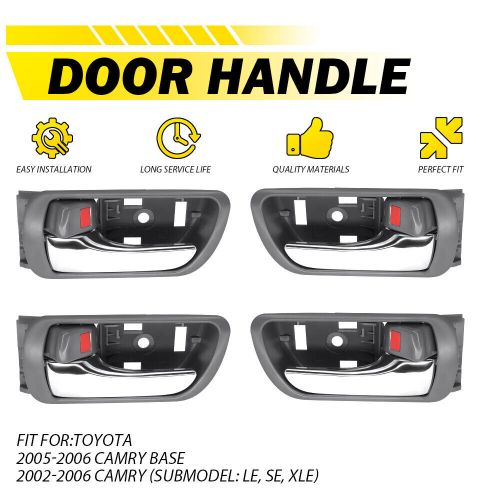 4Pcs Door Handle Inside Gray Chrome Left & Right Set for 2002-2006 Toyota Camry, US $24.99, image 13