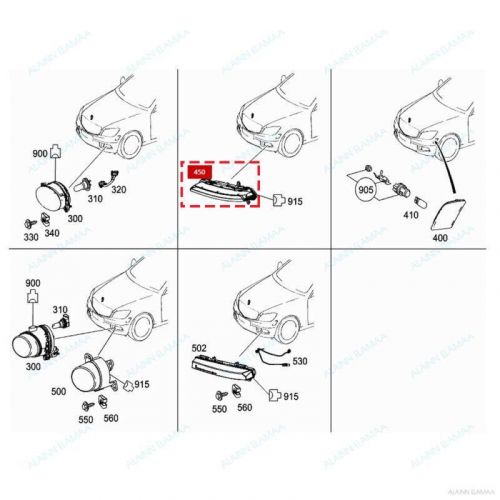 Rh front fog light drl for mercedes benz s350 s400 s550 s63 cls cl c c250 glk