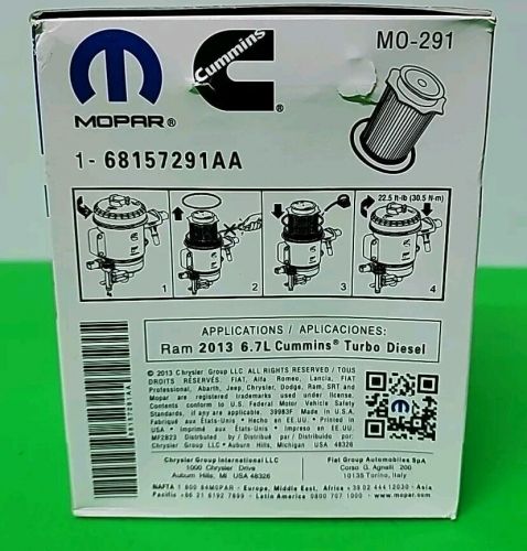 Mopar fuel filter mo291 engine turbo diesel 68157291aa for ram 6.7l cummins