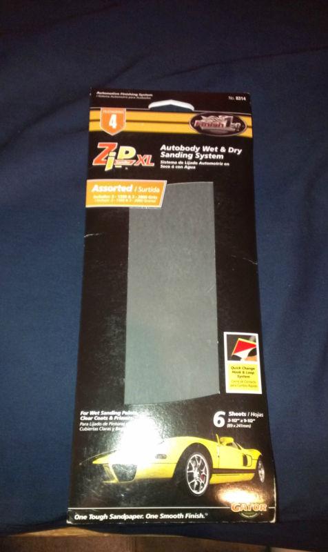 Gator finish 1st zip xl assorted 1500 & 2000 grit sandpaper 6 sheets wet & dry