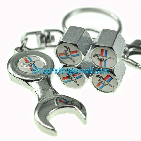 Purchase New Wrench Keychain Tire Valve Stem Caps For Ford Mustang GT