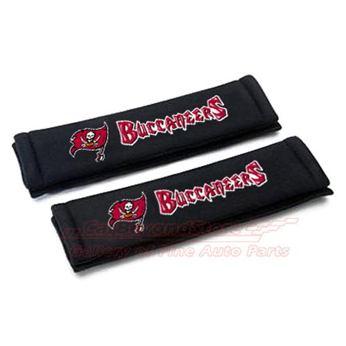 Nfl tampa bay buccaneers seat belt shoulder pads, pair, licensed + free gift