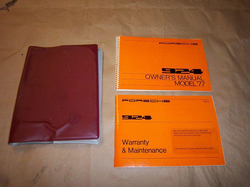 Rare original 1977 77 porsche 924  owner's manual set with case! xlnt!