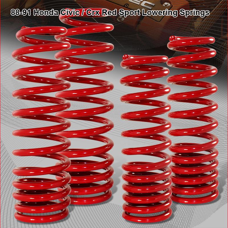 88-91 honda civic crx jdm front 2.5" rear 2.25" drop suspension lowering springs