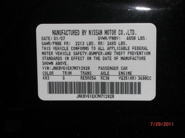 07 INFINITI G35 HOOD HINGE 482825, US $20.00, image 11