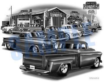 Chevy truck 55,56,57,58 muscle pick-up car art print   ** free usa shipping **