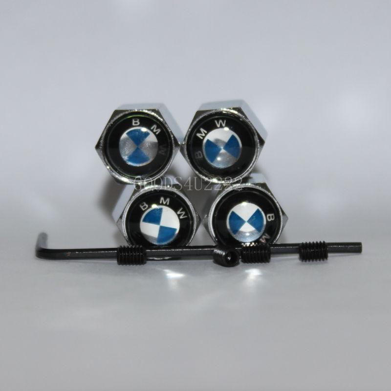 Purchase Brand New Blue Color BMW Antitheft Tire Valve Caps 4 Pieces