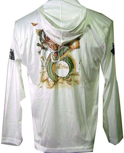 Rare kung fu fire chinese tiger dragon ball tattoo hood shirt jacket men sz m