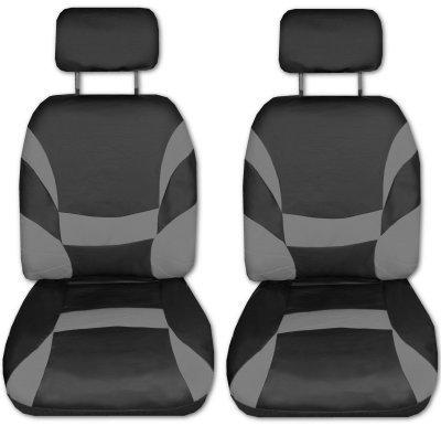 Xtreme Faux Leather Grey Black Car Seat Covers Set and Grey Tattoo Floor Mats #C, US $51.41, image 6